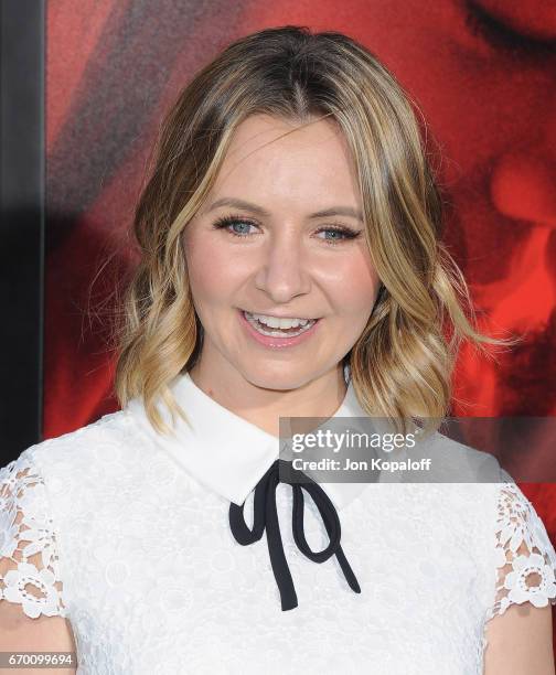 Actress Beverley Mitchell arrives at the Los Angeles Premiere "Unforgettable" at TCL Chinese Theatre on April 18, 2017 in Hollywood, California.