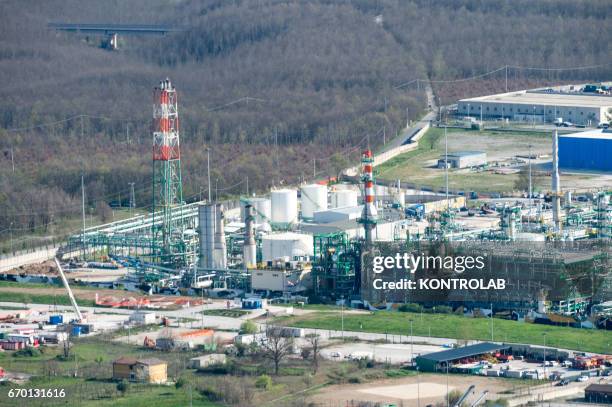 An aerial view of center COVA Viggiano in Basilicata, southern Italy, where the extraction of oil occurs. The Basilicata region has called for the...