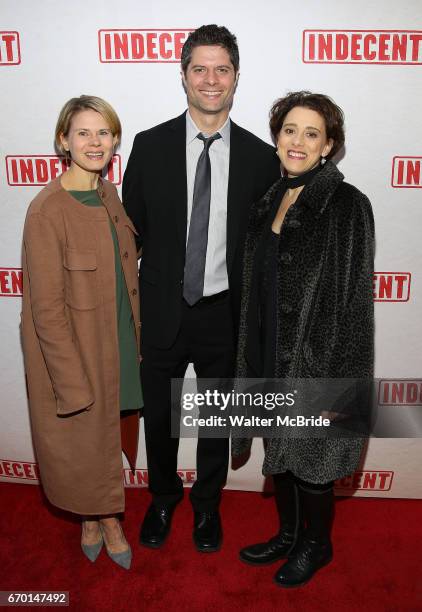 Celia Keenan-Bolger, Tom Kitt and Judy Kuhn attend the Broadway Opening Night Performance of 'Indecent' at The Cort Theatre on April 18, 2017 in New...