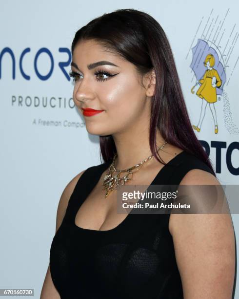 Social Media Personality Andrea Russett attends the 8th annual Thirst Gala at The Beverly Hilton Hotel on April 18, 2017 in Beverly Hills, California.