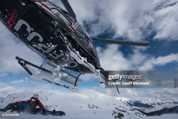 take off - heli skiing stock pictures, royalty-free photos & images