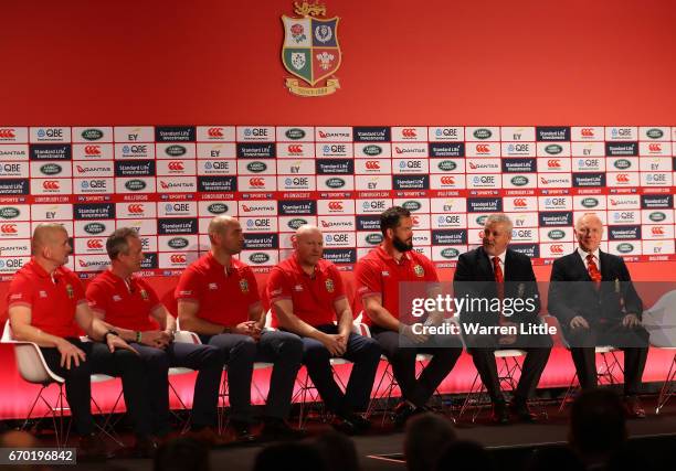 The Lions coaching and management team of Graham Rowntree , Rob Howley , Steve Borthwick , Neil Jenkins , Andy Farrell , Warren Gatland and John...