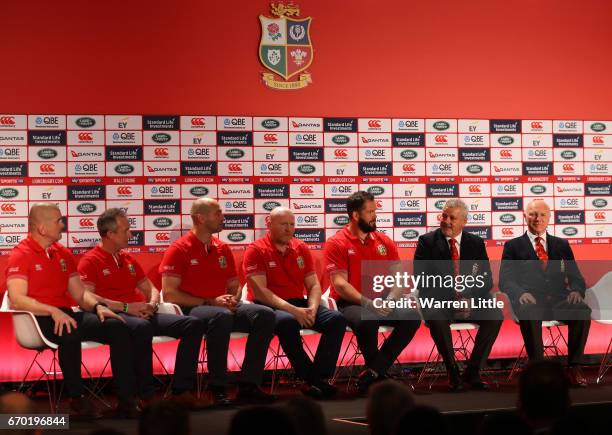 The Lions coaching and management team of Graham Rowntree , Rob Howley , Steve Borthwick , Neil Jenkins , Andy Farrell , Warren Gatland and John...