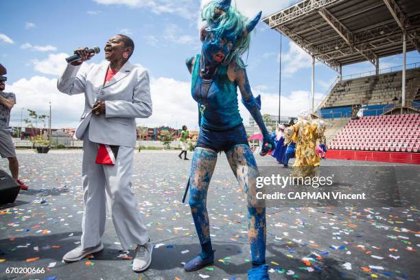 Rendez vous with the singer Calypso Rose in Tobago during the carnival at the Socadrome in Port-DEspagne on February 28, 2017.