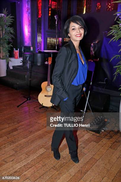 Evening gala for the new perfume Pour un Homme by Caron at the Theatre du Renard in Paris on March 22, 2017. The film director Saida Jawad;