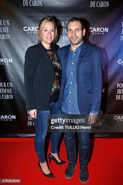 Evening gala for the new perfume Pour un Homme by Caron at the Theatre du Renard in Paris on March 22, 2017. The actor Zinedine Soualem and his wife...