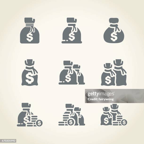 money bag icon - millionnaire stock illustrations