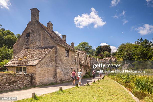 arlington row in bibury. - cotswolds stock pictures, royalty-free photos & images