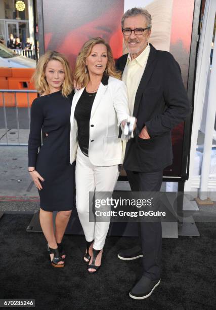 Jordan Ladd, Cheryl Ladd and Brian Russell arrive at the premiere of Warner Bros. Pictures' "Unforgettable" at TCL Chinese Theatre on April 18, 2017...