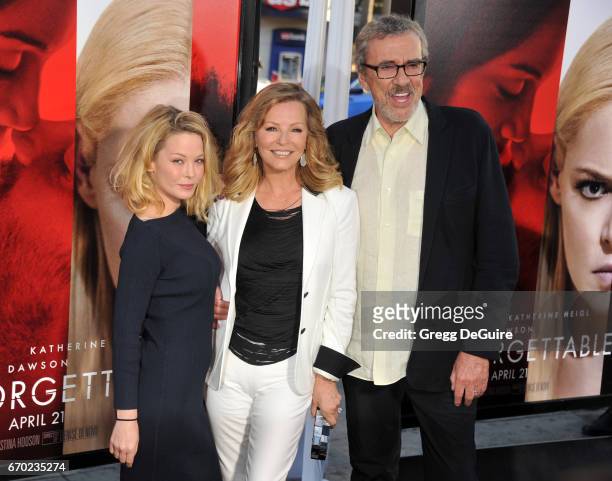 Jordan Ladd, Cheryl Ladd and husband Brian Russell arrive at the premiere of Warner Bros. Pictures' "Unforgettable" at TCL Chinese Theatre on April...