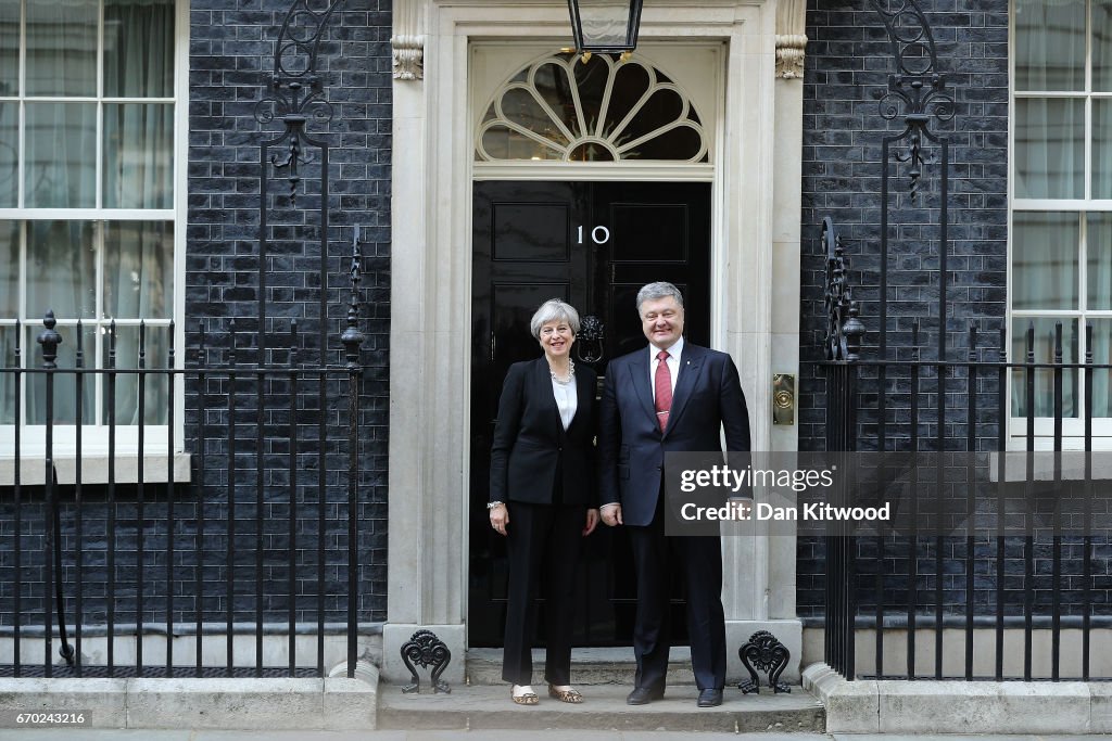 Ukrainian President Poroshenko Arrives At Downing Street