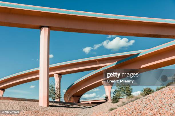 new mexico albuquerque interstate freeway stack interchange big i complex - stack_interchange stock pictures, royalty-free photos & images