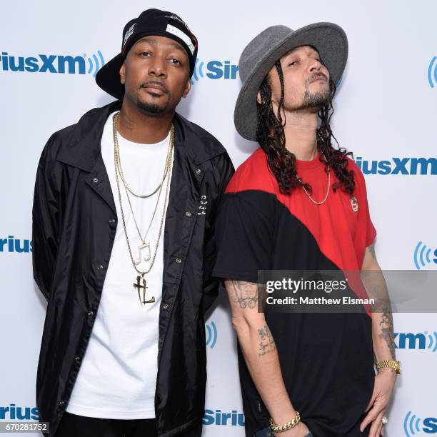 Rappers Krayzie Bone and Bizzy Bone of the group Bone Thugs visit SiriusXM Studios on April 19, 2017 in New York City.