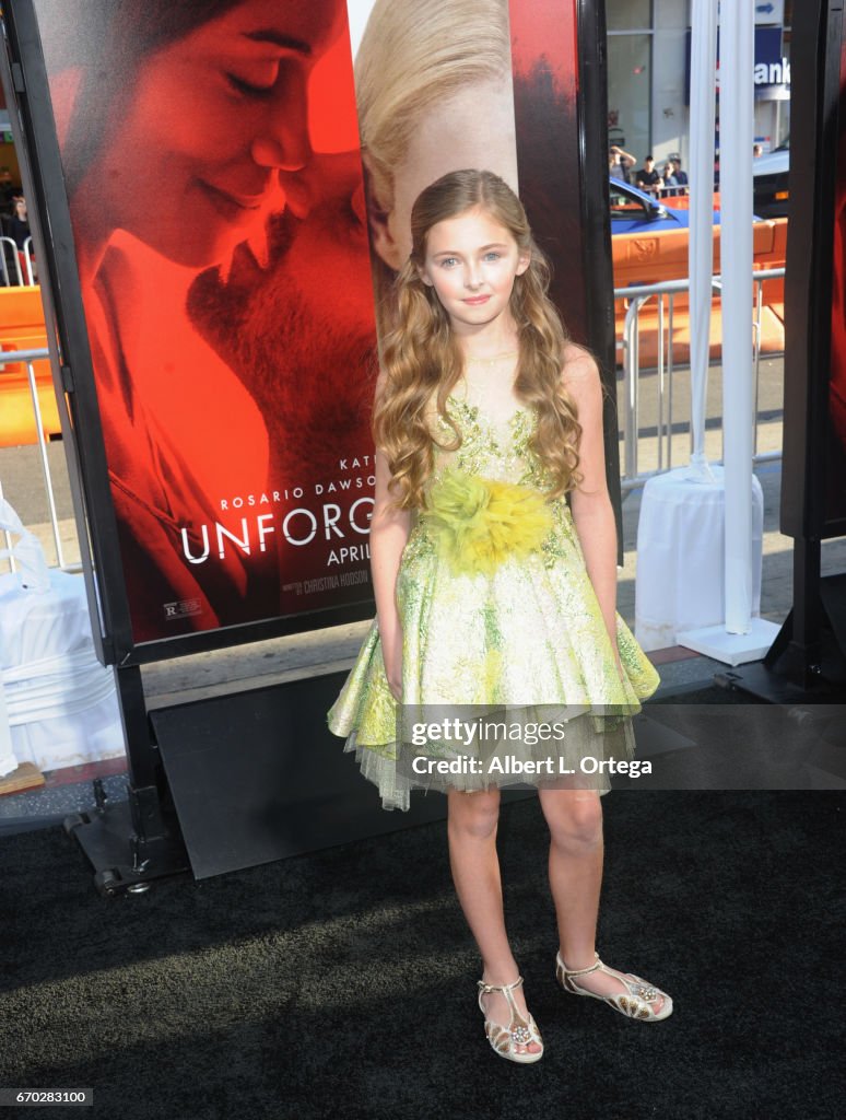 Isabella Rice Kid Actress Isabella Rice arrives for the Premiere Of Warner Bros ...