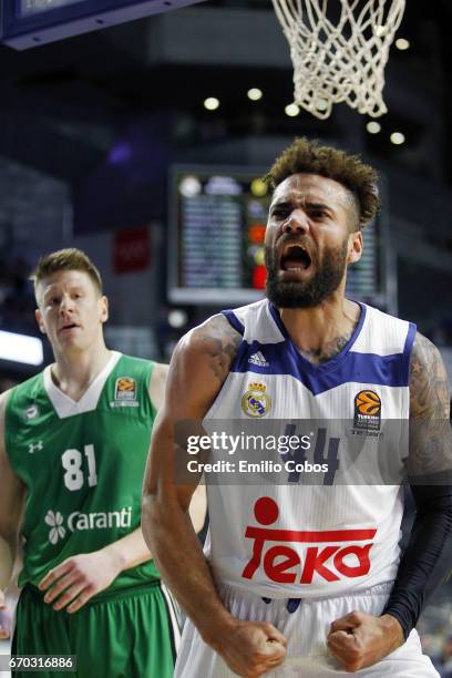 Jeffery Taylor, #44 of Real Madrid in action during the 2016/2017 Turkish Airlines EuroLeague Playoffs leg 1 game between Real Madrid v Darussafaka...