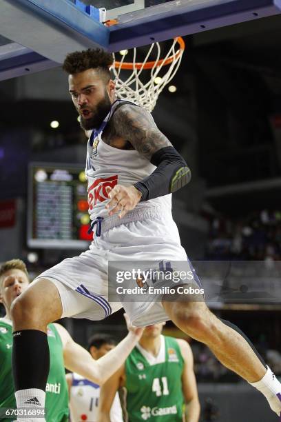 Jeffery Taylor, #44 of Real Madrid in action during the 2016/2017 Turkish Airlines EuroLeague Playoffs leg 1 game between Real Madrid v Darussafaka...