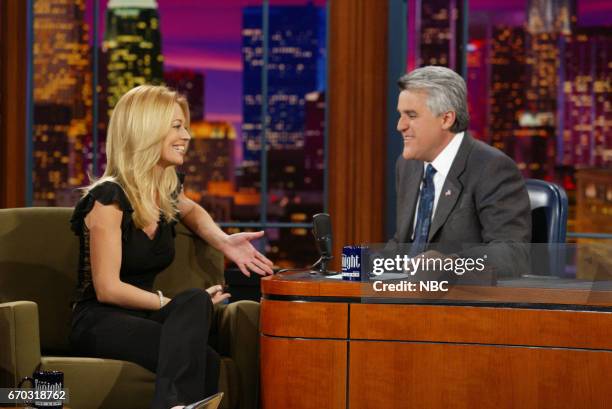 Pictured: Actress Jeri Ryan during an interview with Host Jay Leno on November 27th 2001 --