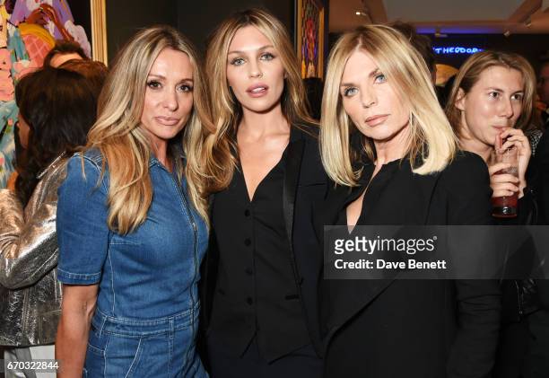 Heidi Kennedy, Abbey Clancy and mother Karen Sullivan attend a VIP private view for New York artist Bradley Theodore at Maddox Gallery on April 19,...