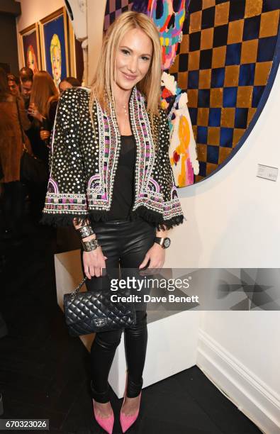 Adela King attends a VIP private view for New York artist Bradley Theodore at Maddox Gallery on April 19, 2017 in London, England.
