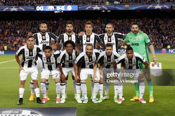 Giorgio Chiellini of Juventus FC, Sami Khedira of Juventus FC, Mario Mandzukic of Juventus FC, Leonardo Bonucci of Juventus FC, goalkeeper Gianluigi...