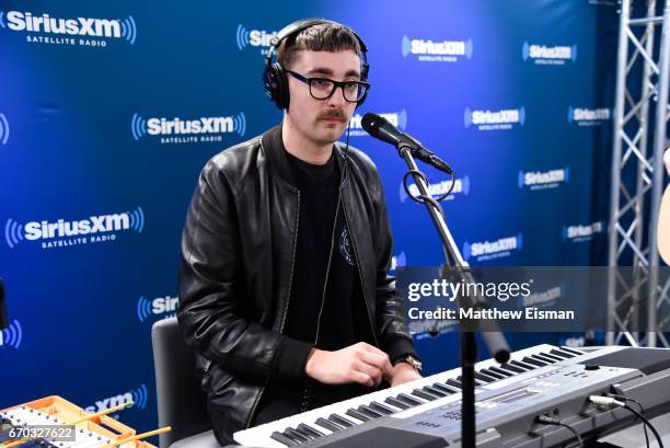 Musician Gus Unger-Hamilton of the band Alt-J performs live at SiriusXM Studios on April 19, 2017 in New York City.