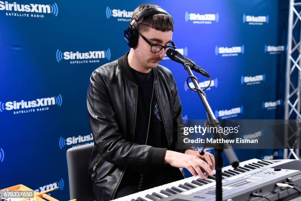 Musician Gus Unger-Hamilton of the band Alt-J performs live at SiriusXM Studios on April 19, 2017 in New York City.