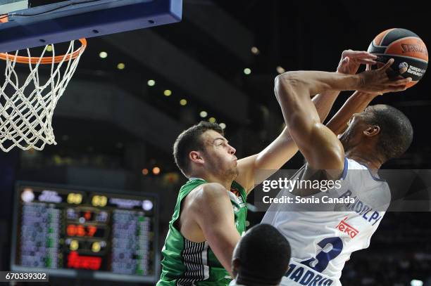 Anthony Randolph, #3 center of Real Madrid during the 2016/2017 Turkish Airlines Euroleague Play Off Leg One between Real Madrid v Darussafaka Dogus...