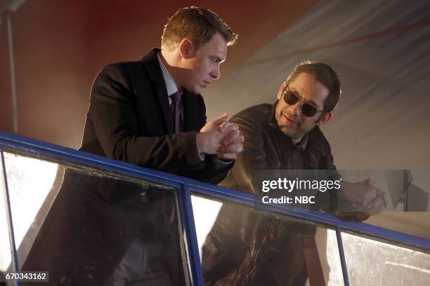 Philomena" Episode 418 -- Pictured: Diego Klattenhoff as Donald Ressler, Enrique Muriciano as Julian Gale --