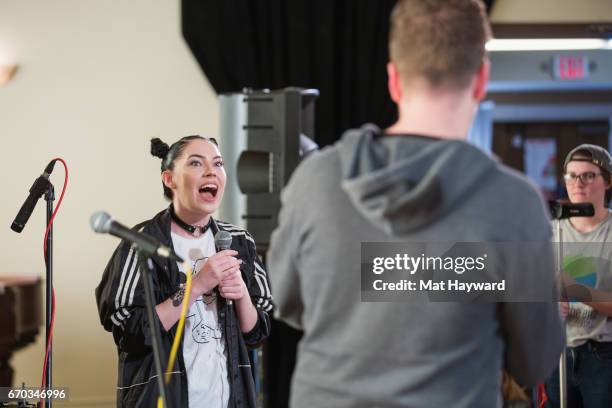 Singer Bishop Briggs performs during an EndSession hosted by 107.7 The End at Fremont Abbey Arts Center on April 18, 2017 in Seattle, Washington.