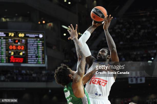 Othello Hunter, #21 center of Real Madrid during the 2016/2017 Turkish Airlines Euroleague Play Off Leg One between Real Madrid v Darussafaka Dogus...