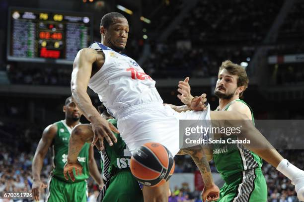 Anthony Randolph, #3 center of Real Madrid during the 2016/2017 Turkish Airlines Euroleague Play Off Leg One between Real Madrid v Darussafaka Dogus...