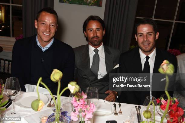 John Terry, Jay Rutland and Jamie Redknapp attend a VIP dinner celebrating the private view of The Maddox Gallery's Bradley Theodore exhibition at...