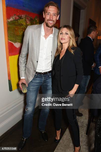 Peter Crouch and Abbey Clancy attend a VIP dinner celebrating the private view of The Maddox Gallery's Bradley Theodore exhibition at The Arts Club...