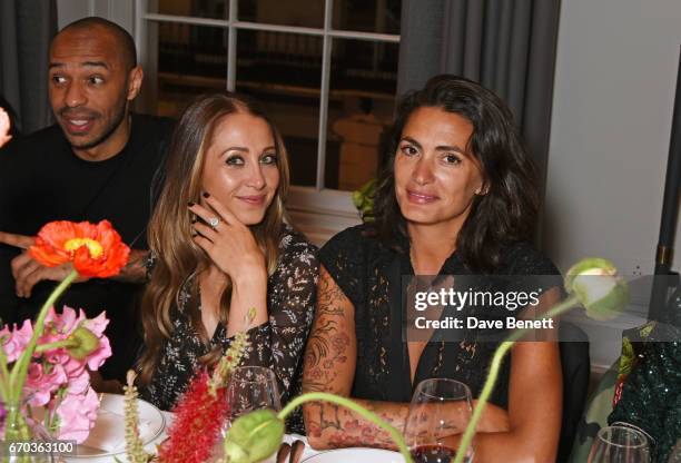 Thierry Henry, Andrea Rajacic and Jessica Lemarie-Pires attend a VIP dinner celebrating the private view of The Maddox Gallery's Bradley Theodore...