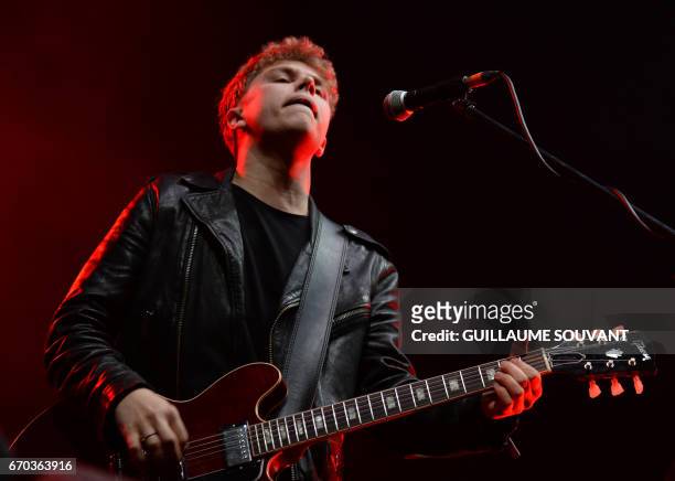 French singer and guitarist Jean-Noel Scherrer from French band Last Train performs during the 41st edition of "Le Printemps de Bourges" rock and pop...