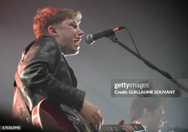 French singer and guitarist Jean-Noel Scherrer from French band Last Train performs during the 41st edition of "Le Printemps de Bourges" rock and pop...