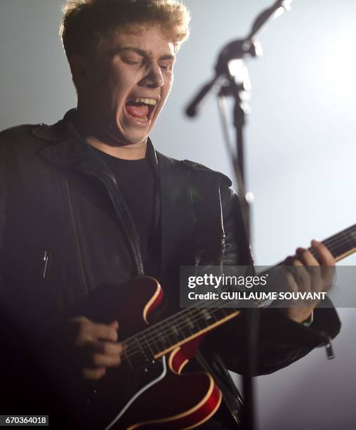 French singer and guitarist Jean-Noel Scherrer from French band Last Train performs during the 41st edition of "Le Printemps de Bourges" rock and pop...