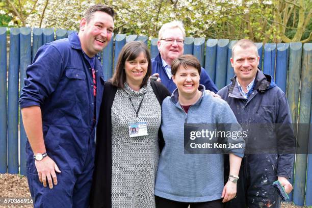 Scottish Conservative leader Ruth Davidson poses with Celine Sinclair, chief executive of The Yard Adventure Centre for children with disabilities...