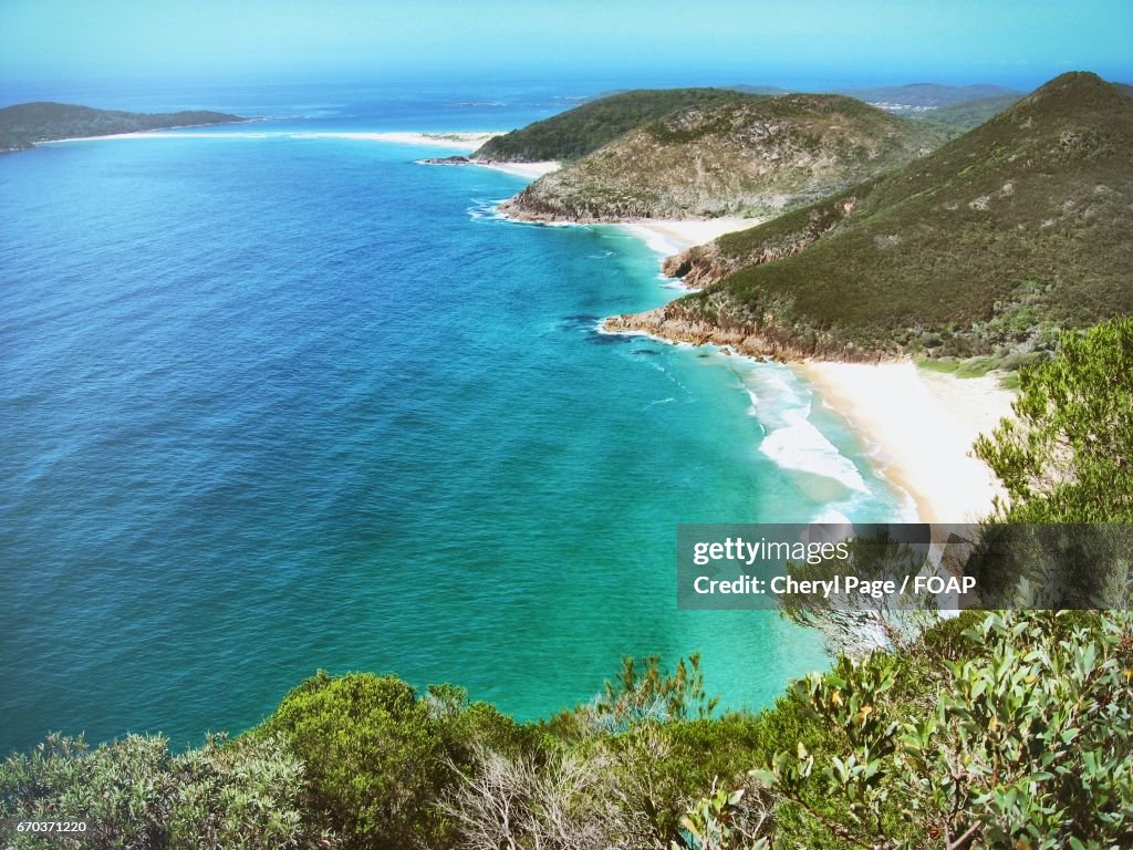 High angle view of beach