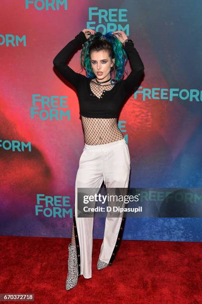 Bella Thorne attends the Freeform 2017 Upfront at Hudson Mercantile on April 19, 2017 in New York City.