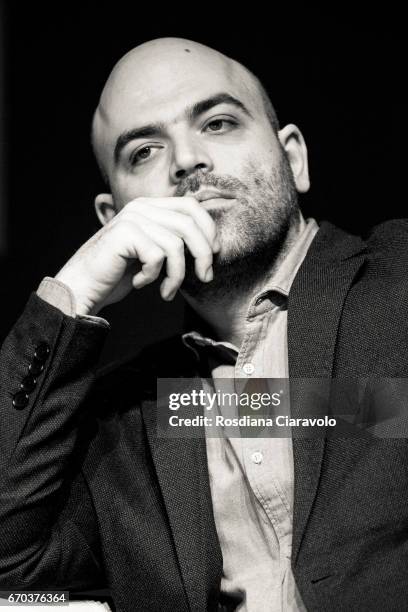 Writer Roberto Saviano attends Tempo Di Libri Book Show on April 19, 2017 in Milan, Italy.