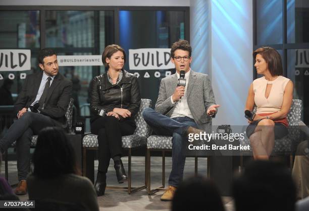 Ari Melber, Kasie Hunt, Jacob Soboroff and Stephanie Ruhle attend the Build Series "Notes From The Newsroom: 100 Days Of Trump" special discussion at...