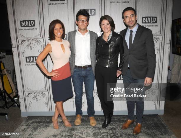 Stephanie Ruhle, Jacob Soboroff, Kasie Hunt and Ari Melbera attend the Build Series "Notes From The Newsroom: 100 Days Of Trump" special discussion...