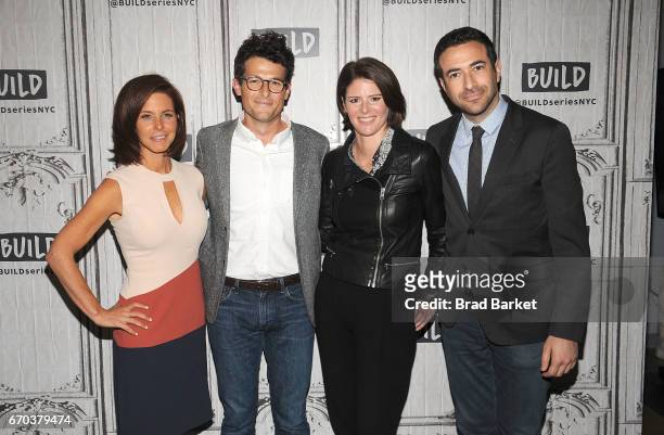 Stephanie Ruhle, Jacob Soboroff, Kasie Hunt and Ari Melbera attend the Build Series "Notes From The Newsroom: 100 Days Of Trump" special discussion...