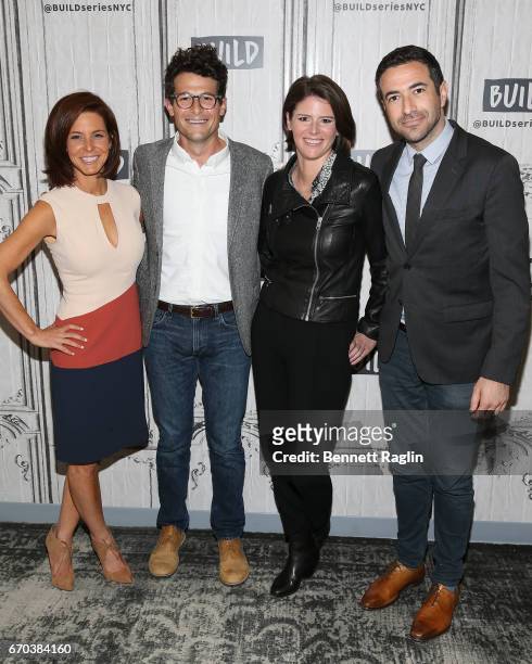 Stephanie Ruhle, Jacob Soboroff, Kasie Hunt, and Ari Melber attend the Build Series to discuss "Notes From The Newsroom: 100 Days Of Trump" at Build...