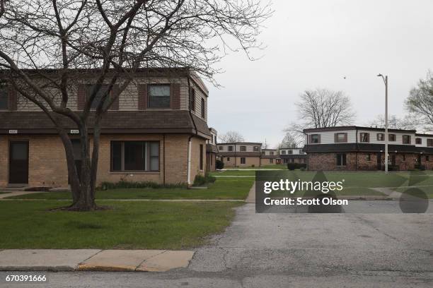 Buildings sit vacant in the West Calumet Housing Complex on April 19, 2017 in East Chicago, Indiana. Nearly all the residents of the complex were...