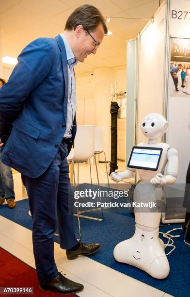 Prince Constantijn of The Netherlands opens the RoboBusinessEurope fair on April 19, 2017 in The Hague, Netherlands. RoboBusiness Europe is all about...