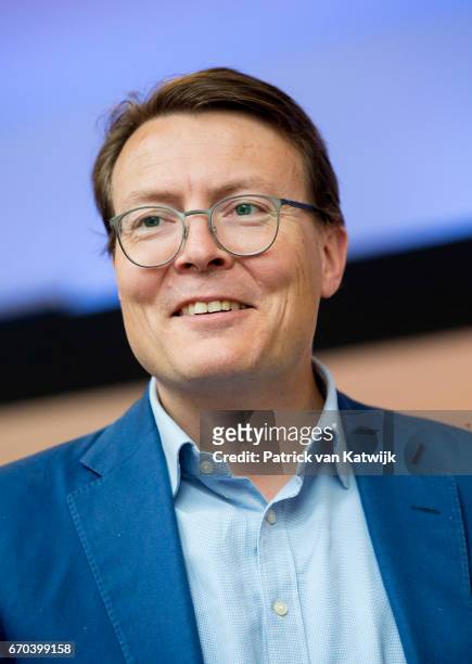 Prince Constantijn of The Netherlands opens the RoboBusinessEurope fair on April 19, 2017 in The Hague, Netherlands. RoboBusiness Europe is all about...