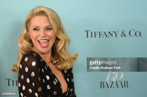 Model Christie Brinkley attends Harper's BAZAAR 150th Anniversary Event presented with Tiffany & Co at The Rainbow Room on April 19, 2017 in New York...