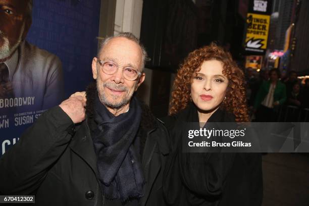 Joel Grey and Bernadette Peters poses at the opening night arrivals for The Manhattan Theatre Club's production of "The Little Foxes" on Broadway at...